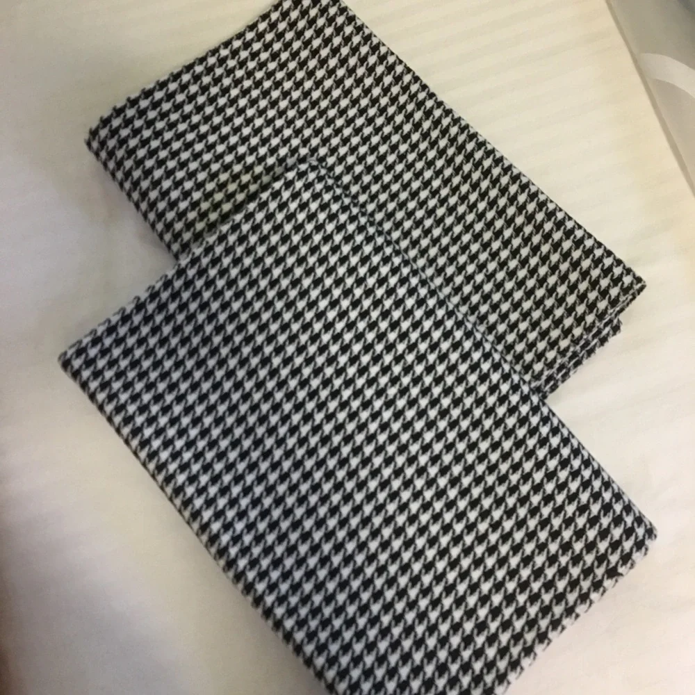 Two black and white checkered table runners new without tags 72” X 13”